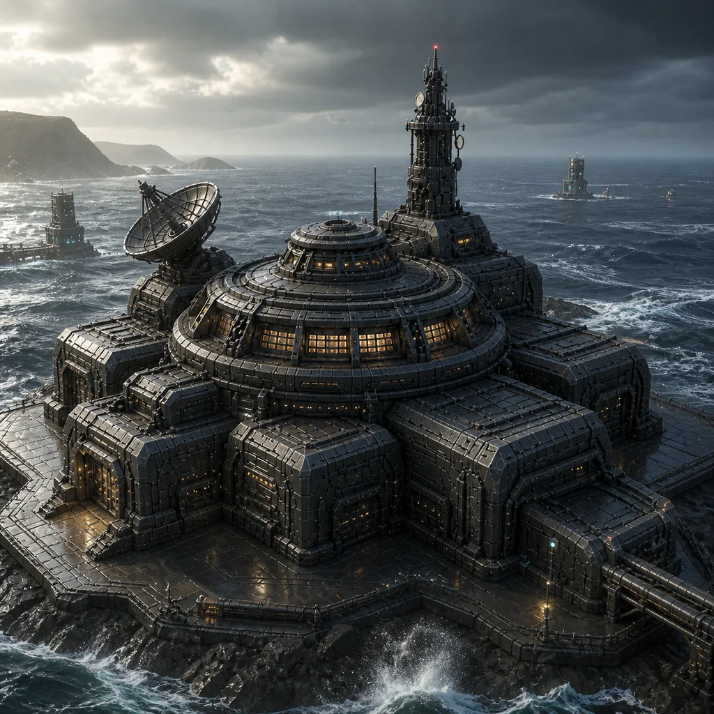 A Terran command hub built on an ocean world