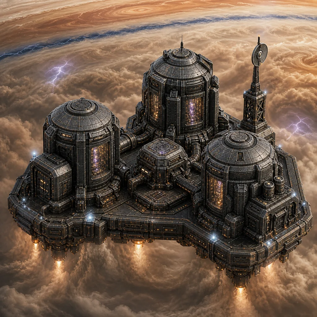 A Terran research lab floating above a gas giant
